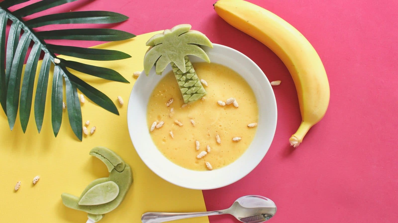 oatmeal on white bowl beside yellow banana