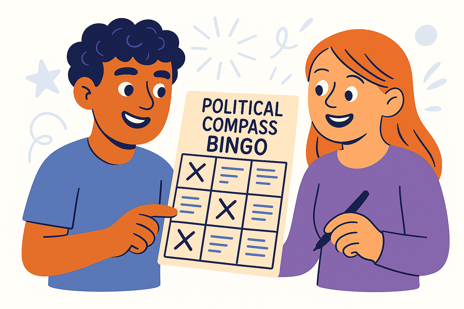 political compass bingo card